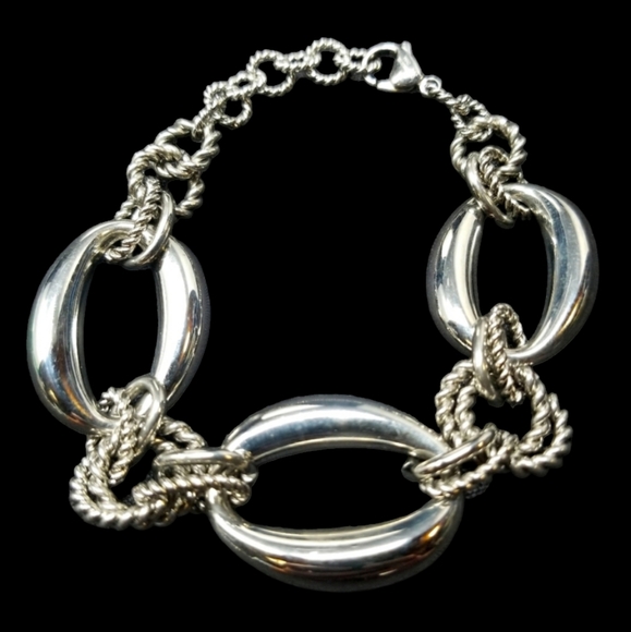 SILVER TONE RING BRACELET AND NECKLACE - Picture 5 of 8